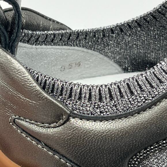 NEW Brunello Cucinelli Metallic Knit and Leather Sneakers Size 35.5 (US 5.5) - Picture 9 of 12